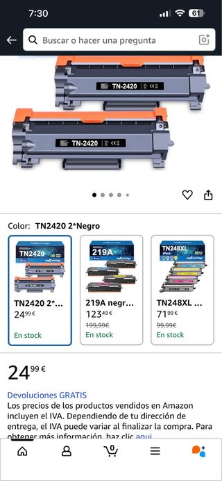 Toner myCartridge TN2420 Negro (2 Pack)