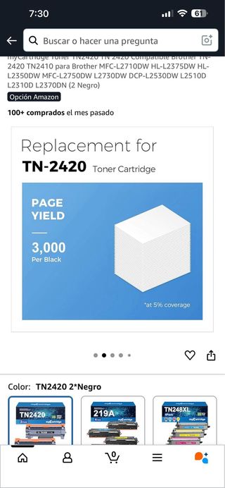 Toner myCartridge TN2420 Negro (2 Pack)
