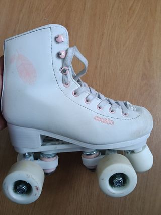 Patines 4 Ruedas Niña Blancos