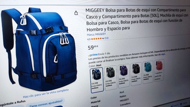 Mochila NUEVA (ningun uso) para botas de esquí