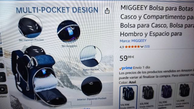 Mochila NUEVA (ningun uso) para botas de esquí