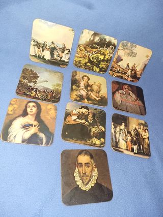 Posavasos Vintage con Pinturas Clásicas