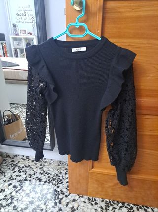 Camiseta fiesta ELSA.M encaje mangas M/38