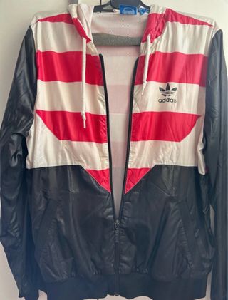 Cortavientos Adidas Negro y Rojo
