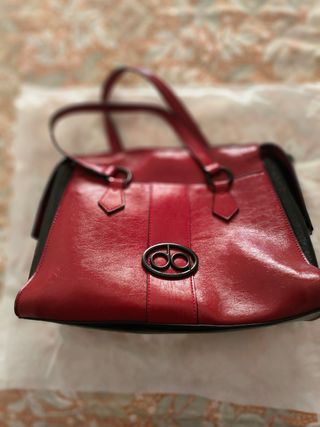Bolso Don Algodón Granate y Negro