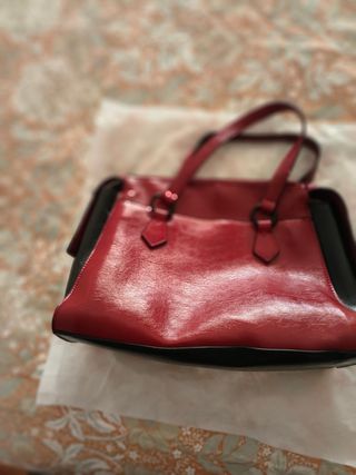 Bolso Don Algodón Granate y Negro