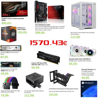 PC Gaming Ryzen 5 5600G + RX 6600 + 16GB + SSD 1TB
