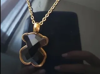 Chollo! Collar, colgante y pendientes oso facetado