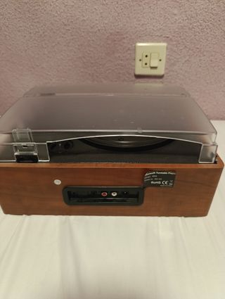 Tocadiscos Bluetooth Marrón y Negro