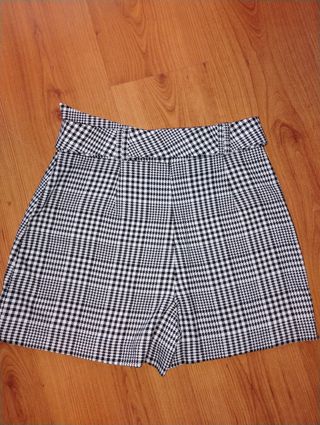 Falda pantalón cuadros Bershka