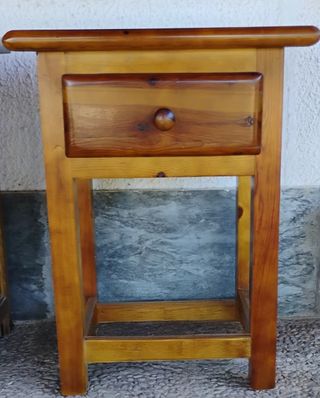 Mesita Noche Madera Rústica
