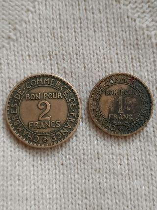 Monedas 1922 y 1925 Comercio Industria