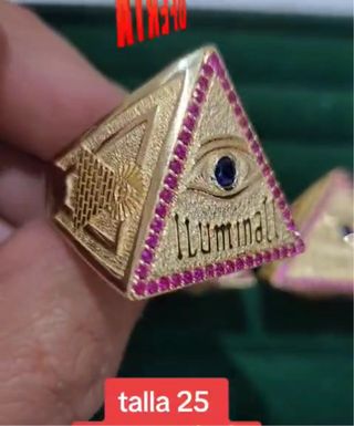 Anillo Oro Iluminati Ojo Azul
pesa 13g de oro 18k 