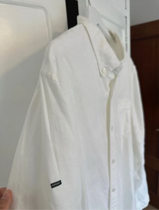 Camisa Lino Hombre Superdry XXL Blanca