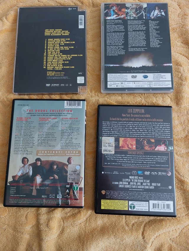 Lotto 4 DVD: Jeff Beck, Queen, Doors, Led Zeppelin