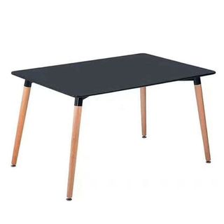 Mesa comedor negra patas madera envío express