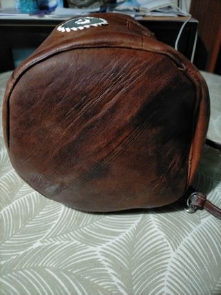 Bolso Mochila Cuero Marrón Multicolor