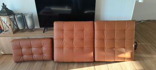 3 Cojines Landskrona Piel Marrón Ikea