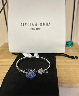 Pulsera Devota & Lomba Plata Piedra Azul