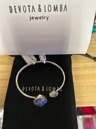 Pulsera Devota & Lomba Plata Piedra Azul