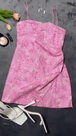 Vestido rosa estampado princesa tirantes