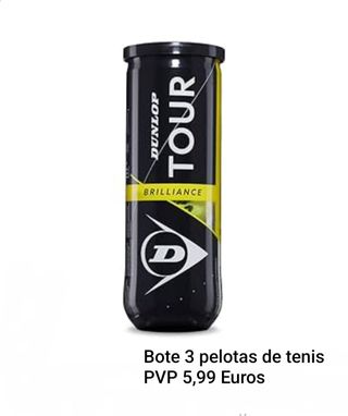 Bote 3 pelotas tenis Dunlop Tour