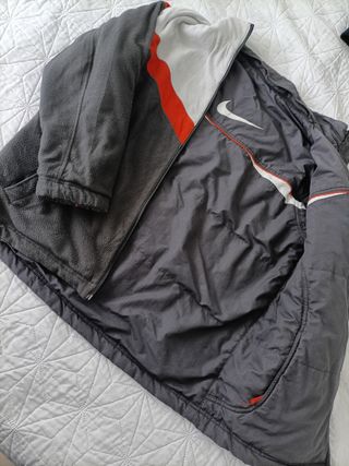 Cazadora Nike reversible gris y naranja T M