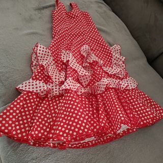 Vestido de sevillanas rojo y blanco