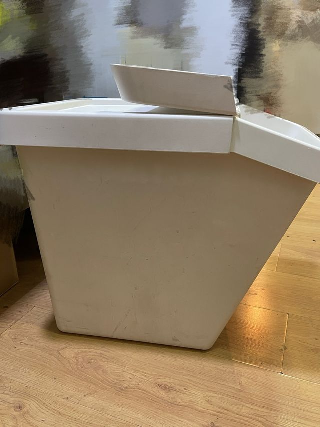 Cubo basura 60L plástico blanco