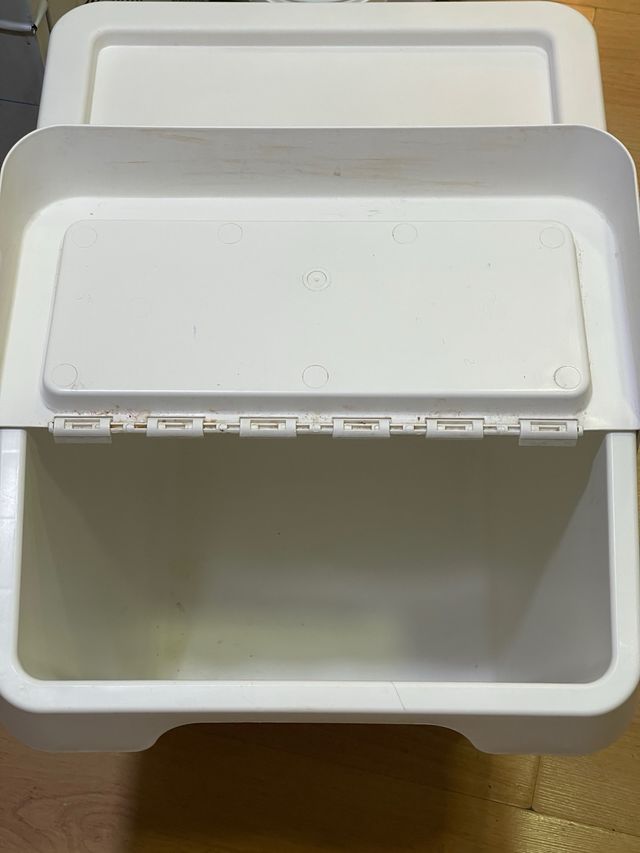 Cubo basura 60L plástico blanco