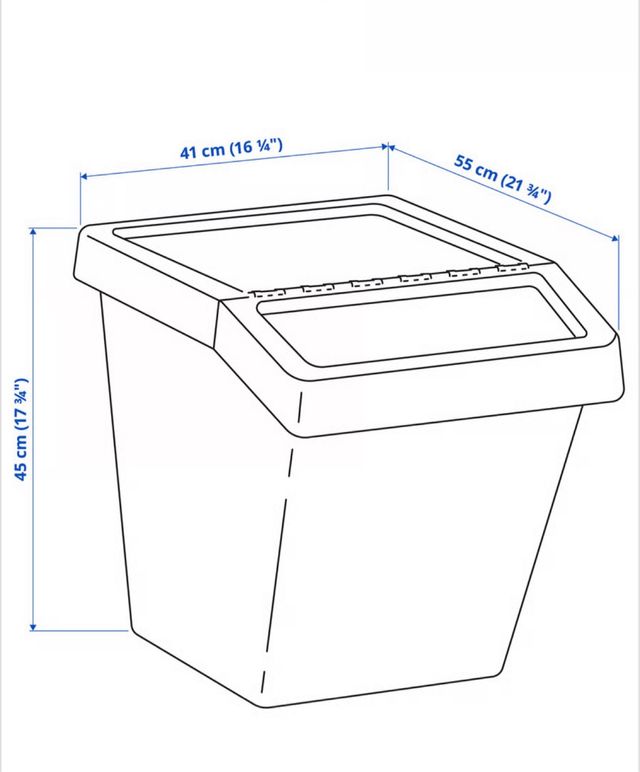 Cubo basura 60L plástico blanco