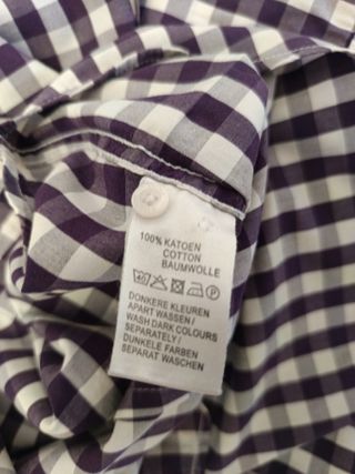 Camisa Hornby cuadros morado y blanco