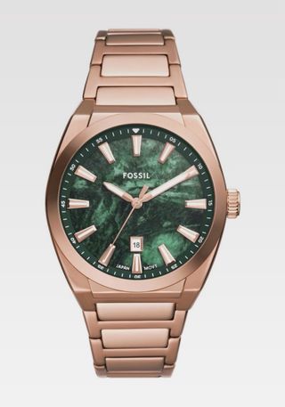 Reloj Fossil Esfera Verde y Correa Dorada 