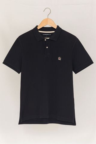 Tommy Hilfiger Navy Polo Shirt Embroidered Logo Si