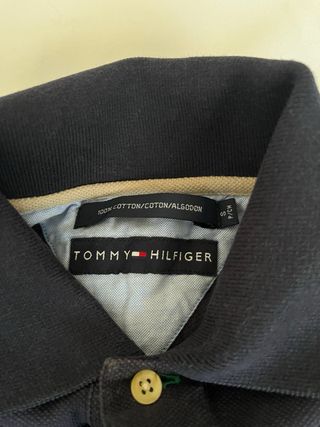 Tommy Hilfiger Navy Polo Shirt Embroidered Logo Si