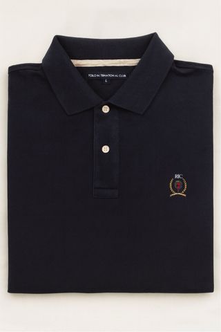 Tommy Hilfiger Navy Polo Shirt Embroidered Logo Si