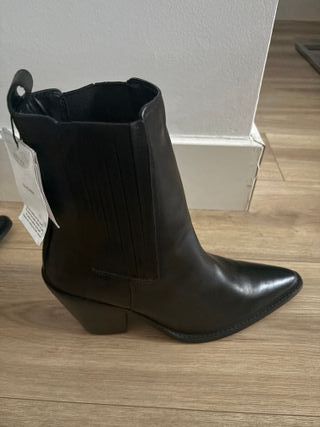 Botín cowboy piel negro