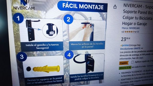 Soporte Bicicleta Pared Giratorio NUEVO