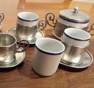 Servizio Vintage tazzine caffè con zuccheriera