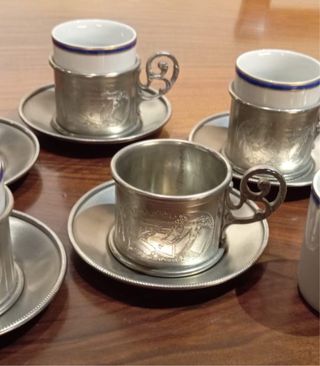 Servizio Vintage tazzine caffè con zuccheriera