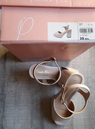 Sandalias Piccola Piu Beige Plataforma