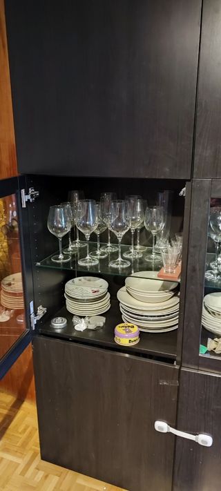 Vitrina Besta IKEA Negra y Transparente