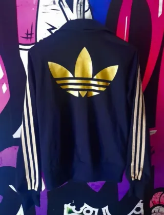 XL Chaqueta Adidas Firebird Trefoil Negra y Dorada