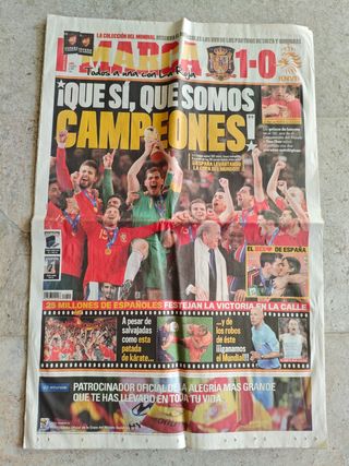 Periódico Marca España Campeones Mundo 2010