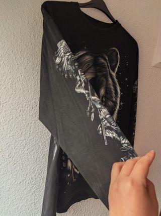 Camiseta manga larga vintage estampado gráfico