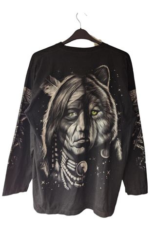 Camiseta manga larga vintage estampado gráfico