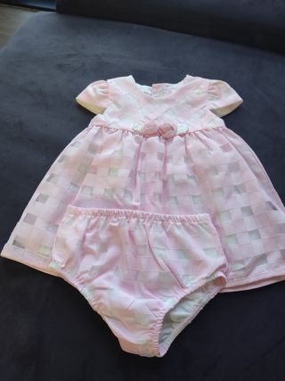 Vestido y braguita Mayoral niña rosa 4 -6 meses
