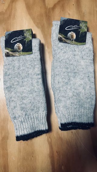 2 Pares Meias Lã Grossa CC Cinza Tamanho 40.5