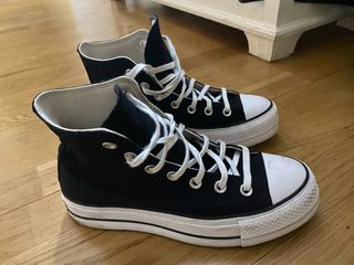 Converse plataforma altas negras