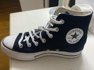 Converse plataforma altas negras